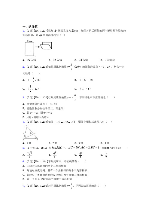 【解析版】邵阳市初中数学九年级下期中测试卷(含解析)