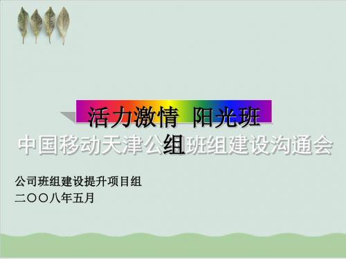 中国移动天津公司的班组建设沟通会PPT课件( 78页)