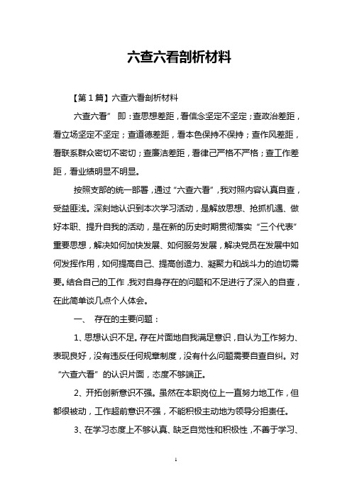 六查六看剖析材料