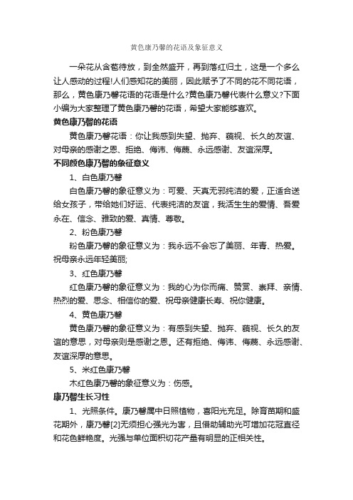 黄色康乃馨的花语及象征意义_鲜花礼仪_