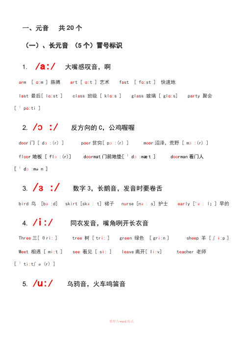 英语音标及自然拼读法