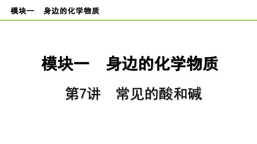 2023中考化学一轮复习考点梳理 模块一   常见的酸和碱