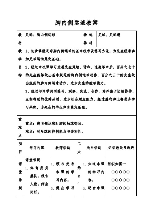 脚内侧运球教案-经典教学教辅文档