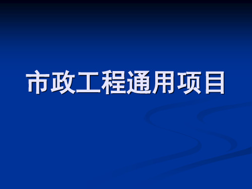 江苏省市政造价员预决算零起步培训课件-通用项目