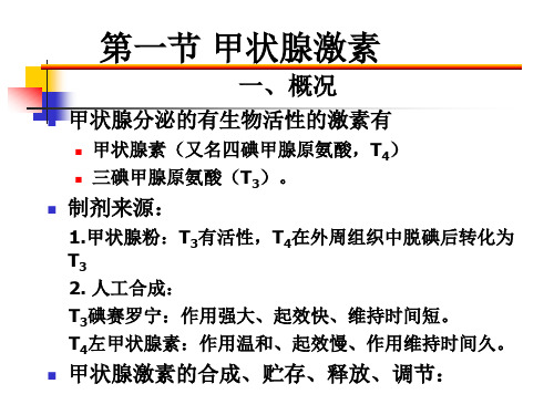 甲状腺激素及抗甲状腺药