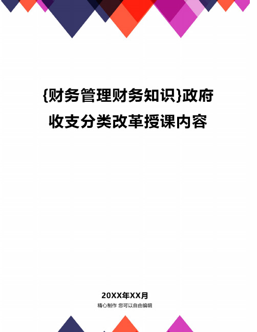 {财务管理财务知识}政府收支分类改革授课内容