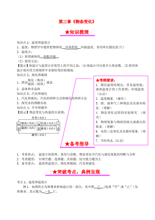 2020年中考物理总复习系列3《物态变化》(含答案)