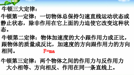 人教版高中物理必修一课件：4.6牛顿定律的应用(1) (共16张PPT)