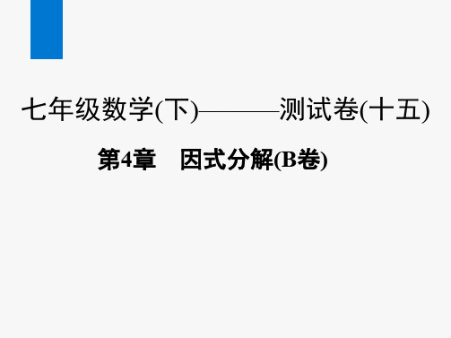 2020春浙教版七年级数学下册课件：第4章 因式分解(B卷)(共32张PPT)