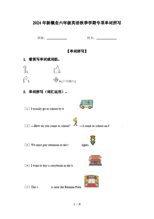 2024年新概念六年级英语秋季学期专项单词拼写