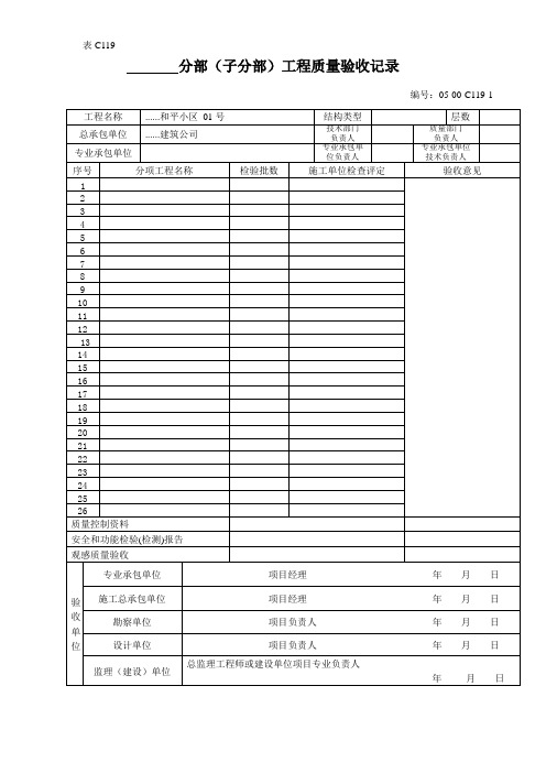 分部(子分部)工程质量验收记录 (11)