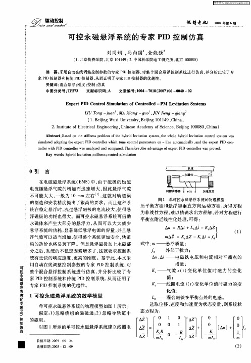 可控永磁悬浮系统的专家PID控制仿真