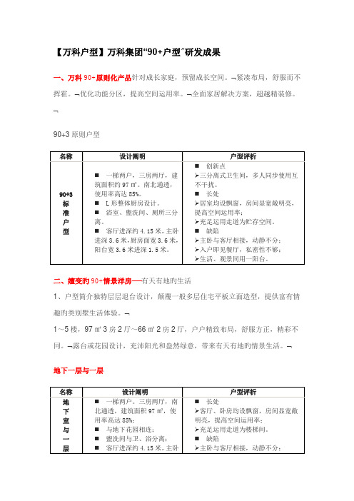 万科及花园洋房户型设计专题方案