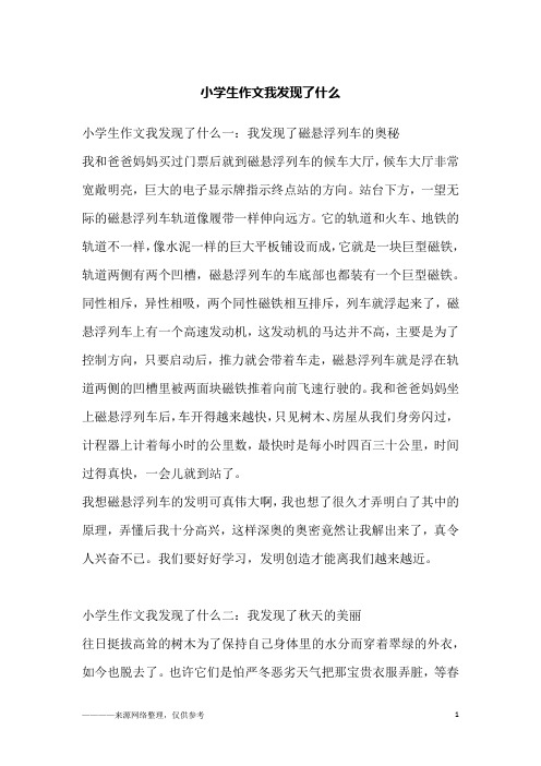 小学生作文我发现了什么