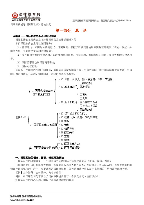 总论--司法考试辅导《国际私法》总论讲义