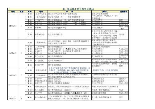 房山进校周业务活动通知 - 北京市房山区教师进修学校