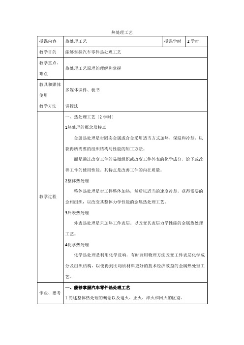 汽车制造与装配技术《热处理工艺》