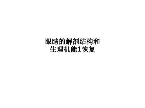 眼睛的解剖结构和生理机能1恢复