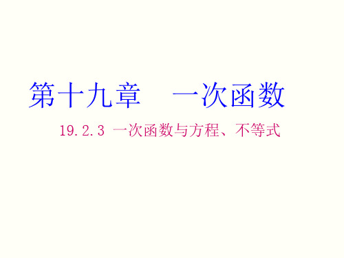 《一次函数与方程、不等式》教学PPT课件   初中数学公开课