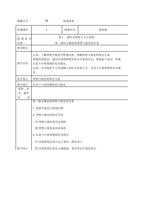 11.2正确处理理想与现实的关系-精品