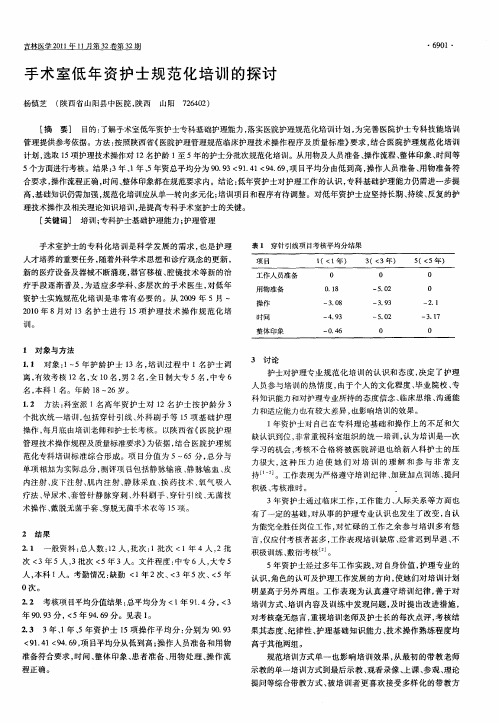 手术室低年资护士规范化培训的探讨