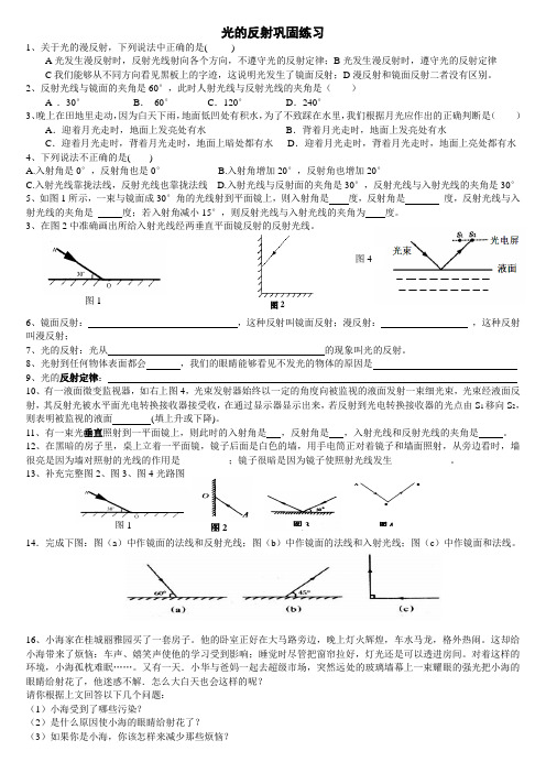 光的反射巩固练习