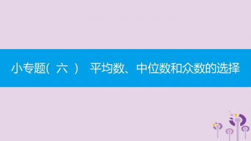 八年级数学下册 小专题(六)平均数、中位数和众数的选