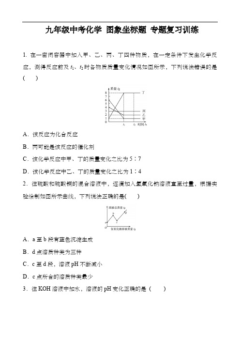 九年级中考化学 图象坐标题 专题复习训练 含答案及解析