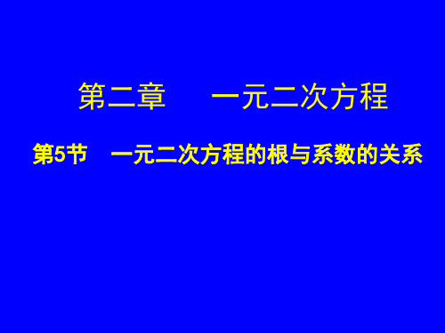 一元二次方程的根与系数的关系PPT教学课件 (2)