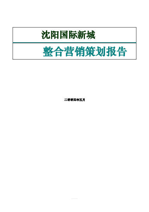 沈阳国际新城整合营销策划报告