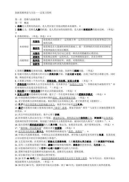 创新思维理论与方法——总复习资料