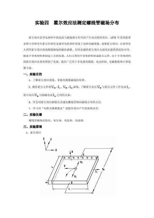 霍尔效应法测定螺线管磁场分布