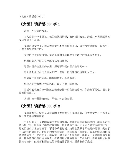 《女巫》读后感300字