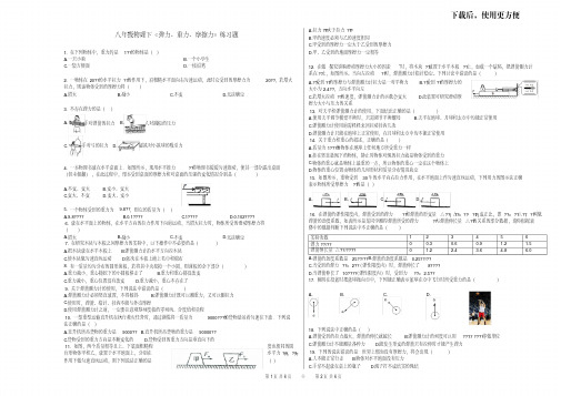 八年级物理下《弹力、重力、摩擦力》练习题