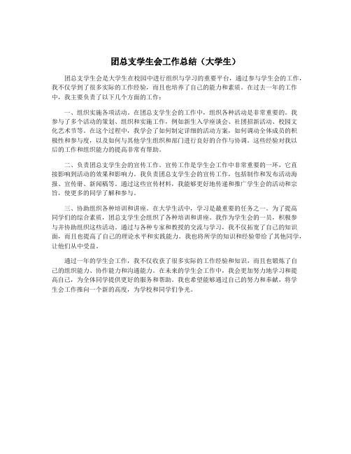 团总支学生会工作总结(大学生)