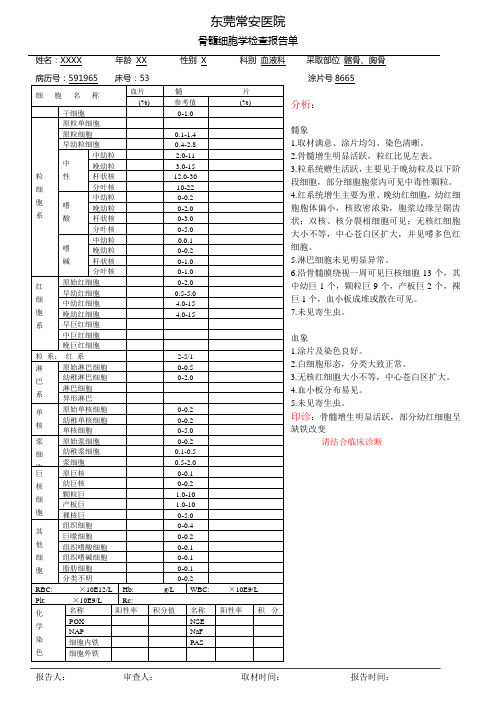 骨髓检查报告