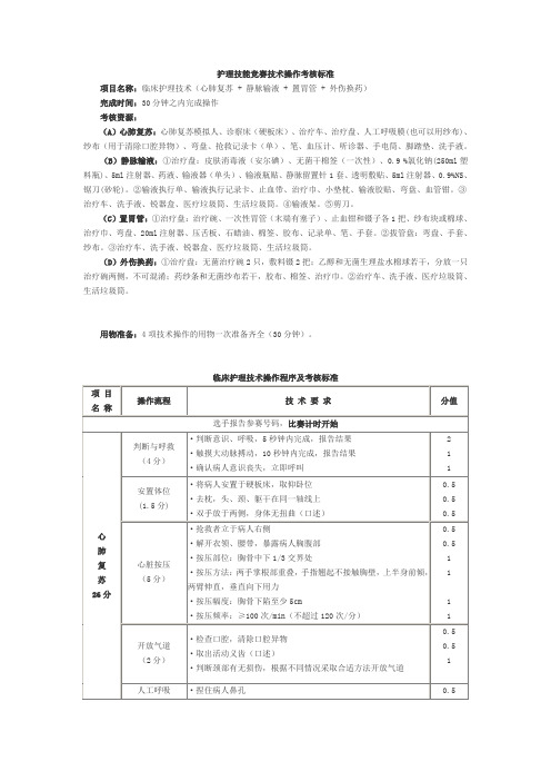 护理技能大赛操作标准