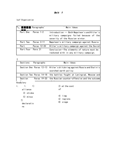 (完整版)全新版大学英语第二版综合教程4课后答案全