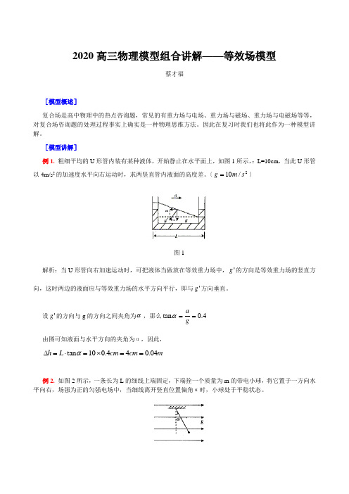 2020高三物理模型组合讲解——等效场模型 