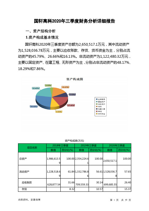 国轩高科2020年三季度财务分析详细报告