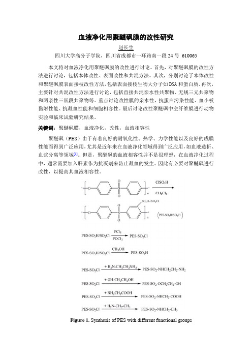 血液净化用聚醚砜膜的改性研究