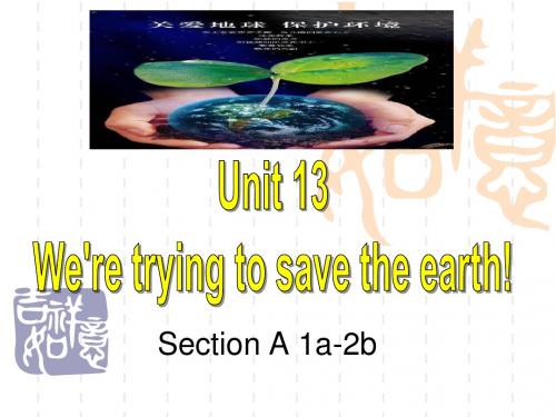 九年级下学期(初三下册)《We're trying to save the earth!》PPT课件4