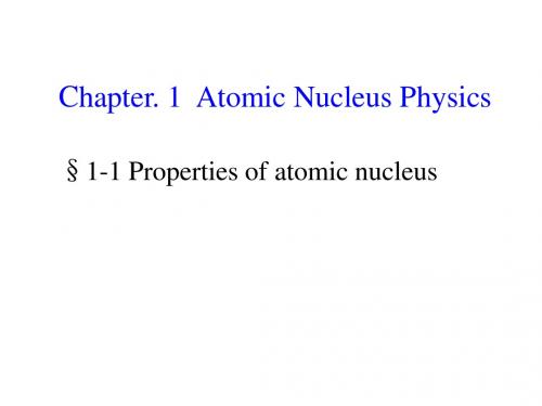 第一章 原子核物理基础