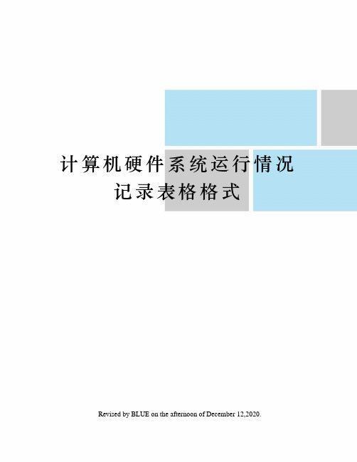 计算机硬件系统运行情况记录表格格式