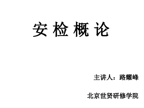 安检概论19章解读