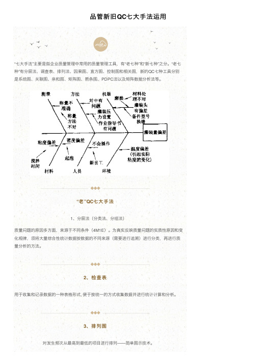 品管新旧QC七大手法运用