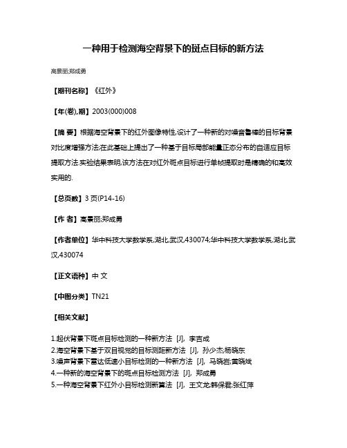 一种用于检测海空背景下的斑点目标的新方法