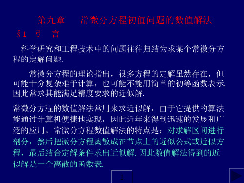 第九章常微分方程初值问题数值解法数值分析