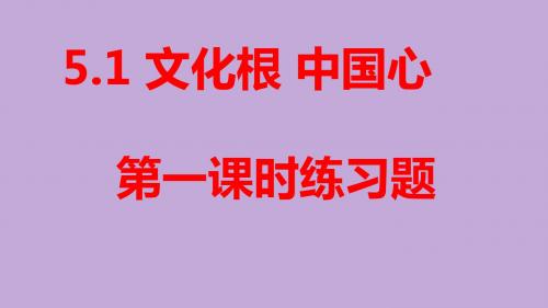 5.1 文化根 中国心第一课时练习题