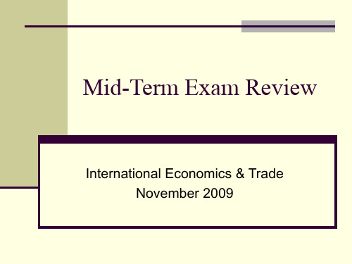 Mid-Term Exam Review Nov 09